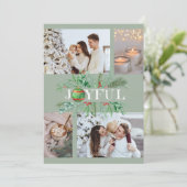 喜びの新しい両親オーナメント4写真ホリデーカード シーズンカード (スタンド正面)