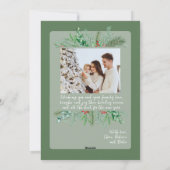 喜びの新しい両親オーナメント4写真ホリデーカード シーズンカード (裏面)