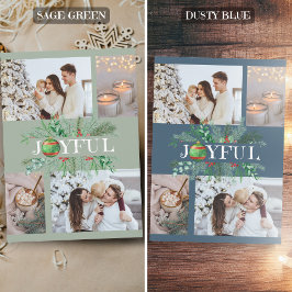 喜びの新しい両親オーナメント4写真ホリデーカード シーズンカード