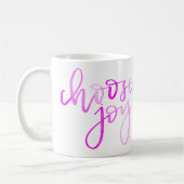 喜びの書道のマグ-ピンク--を選んで下さい コーヒーマグカップ (左)