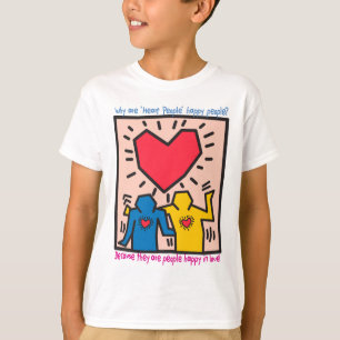 喜びの有名なハートの人々の踊ること Tシャツ
