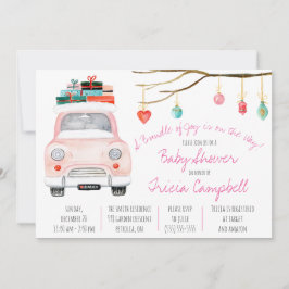 喜びの束が途中だ！ピンク色の赤ちゃんシャワー 招待状