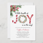 喜びの束はクリスマスの赤ちゃんシャワーの途中にある 招待状 (正面)