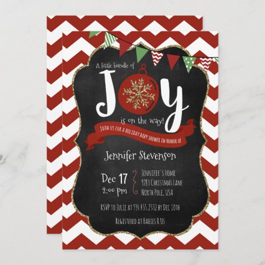 喜びの束は方法ベビーシャワーInvitatioにあります 招待状 (正面/裏面)