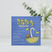 喜びの束：緑：:ベビーシャワー招待状 招待状 (スタンド正面)