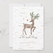 喜びの樺の木シンプルバークウッドグレインディアー シーズンカード (正面)