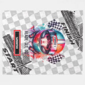 喜びの水の色の女の子レーシングフォーミュラ1ギフト フリースブランケット (正面(横))