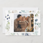 喜びの水彩冬の花2枚の写真 シーズンカード (裏面)