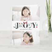 喜びの水彩画の休日の群葉及び花2の写真 シーズンカード (正面)