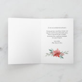 喜びの水彩画の休日の群葉及び花2の写真 シーズンカード (内部)