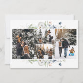 喜びの水彩花輪円形写真 シーズンカード (裏面)