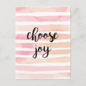 喜びの水色ピンク色を選ストライプ択感動的 ポストカード (正面)