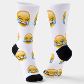 喜びの涙で笑い泣く顔の絵文字 ソックス (傾斜あり)