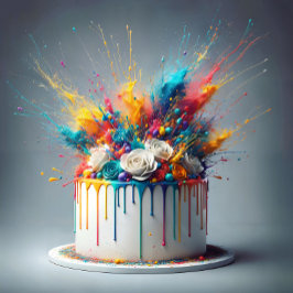 喜びの爆発 – ハッピーバースデーケーキ タイル