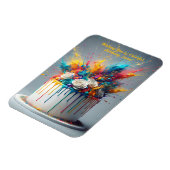 喜びの爆発 – ハッピーバースデーケーキ マグネット (左側)