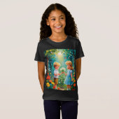 喜びの瞬間 – 魔法の飾り付けの男の子と女の子 Tシャツ (正面フル)