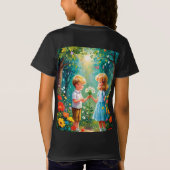 喜びの瞬間 – 魔法の飾り付けの男の子と女の子 Tシャツ (裏面)