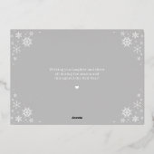 喜びの知らせ 本物の箔 新婚夫婦のホリデーカード 箔シーズンカード (裏面)