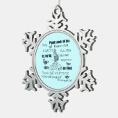 喜びの種を植える スノーフレークピューターオーナメント (右)