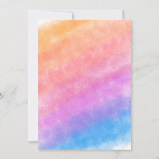 喜びの結婚式の十分の虹のハート 招待状 (裏面)