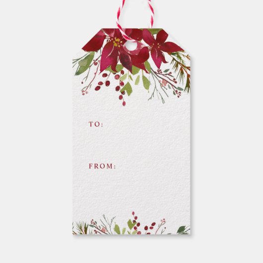 喜びの緑のカスタム写真メリークリスマス ギフトタグ (裏面)