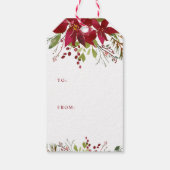 喜びの緑のカスタム写真メリークリスマス ギフトタグ (裏面)