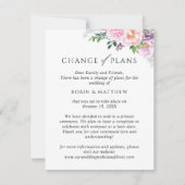 喜びの花々、計画変更の結婚式 案内状 (正面)
