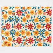喜びの花咲く 60x80 フリースブランケット (正面(横))