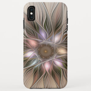 喜びの花 アブストラクト ベージュ ブラウン 花 フラクタル iPhone XS MAXケース
