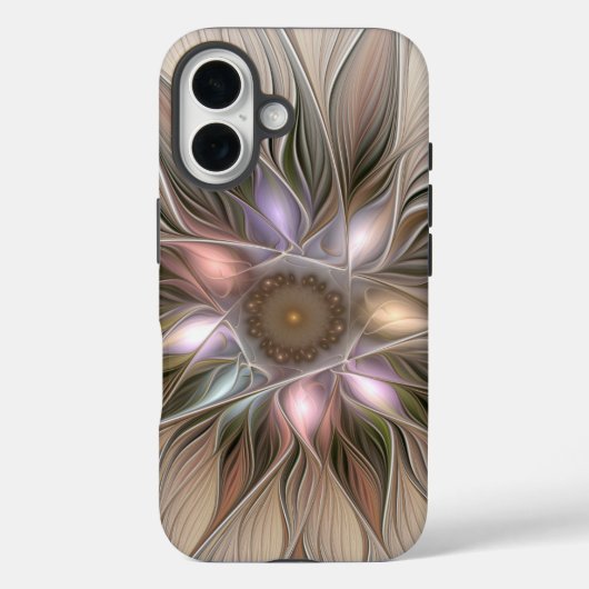 喜びの花 アブストラクト ベージュ ブラウン 花 フラクタル Case-Mate iPhoneケース (裏面)
