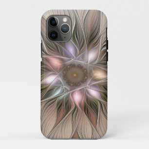 喜びの花 アブストラクト ベージュ ブラウン 花 フラクタル iPhone 11 PROケース