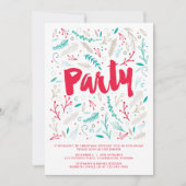 喜びの葉のクリスマスホリデーパーティー招待状 招待状 (正面)