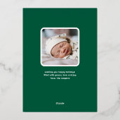 喜びの贈り物 本物のゴールドホイル写真 誕生 箔シーズンカード (裏面)