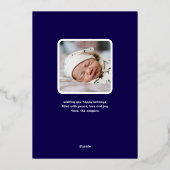 喜びの贈り物 本物の金箔 新生児写真 誕生 箔シーズンカード (裏面)