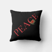 喜びの赤いクリスマスポインセチアのパターンの知り クッション (裏面)