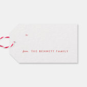 喜びの赤いスペッグのクリスマスプレゼントラベル ギフトタグ (裏面横)