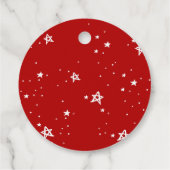 喜びの赤い書道の休日の贈り物 フェイバータグ (裏面)