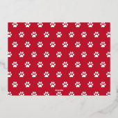 喜びの赤い犬の写真を解き放つ 箔シーズンカード (裏面)