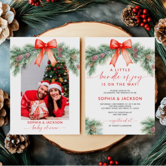 喜びの赤ちゃんシャワーの小さなバンドル招待状 招待状