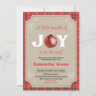 喜びの赤ちゃんシャワーの小さな束 招待状
