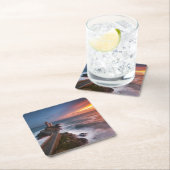 喜びの赤 スクエアペーパーコースター (インサイチュ)