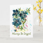 喜びの道を切り拓く - いつだって喜びに満ちた青い花 カード (黄色い花)