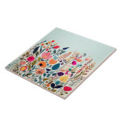 喜びの野生の花 – カラフルフローラ花 タイル (側面)