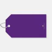 喜びの金ゴールドホイルフェイクパープルクリスマス ギフトタグ (裏面横)