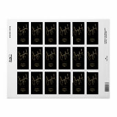 喜びの金ゴールドホイルフェイクブラッククリスマスアドレス ラベル (フルシート)