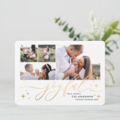 喜びの金ゴールド数々の写真のクリスマスカード シーズンカード (スタンド正面)