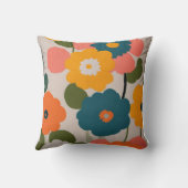 「喜びの開花カラフル：花飾り クッション (裏面)