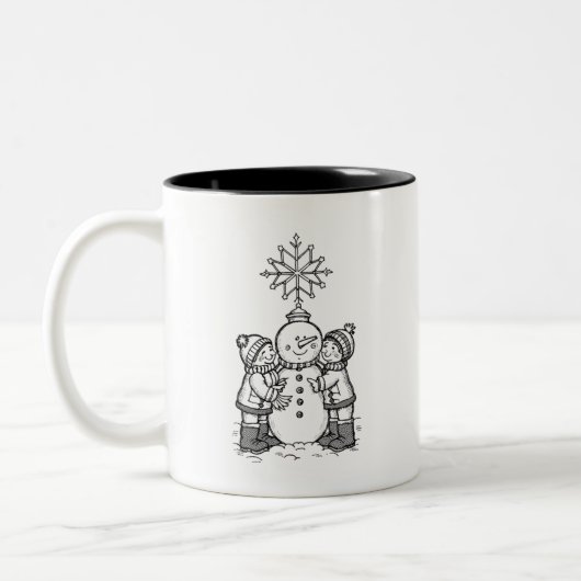 喜びの雪だるま ツートーンマグカップ (左)