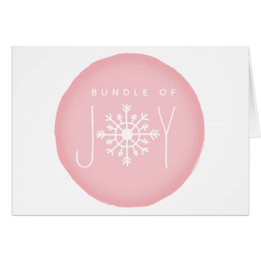 喜びの雪片のピンクの冬のベビーシャワーの束 (正面横)