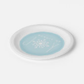 喜びの雪片の冬の青色児のシャワーの束 ペーパープレート (アングル)